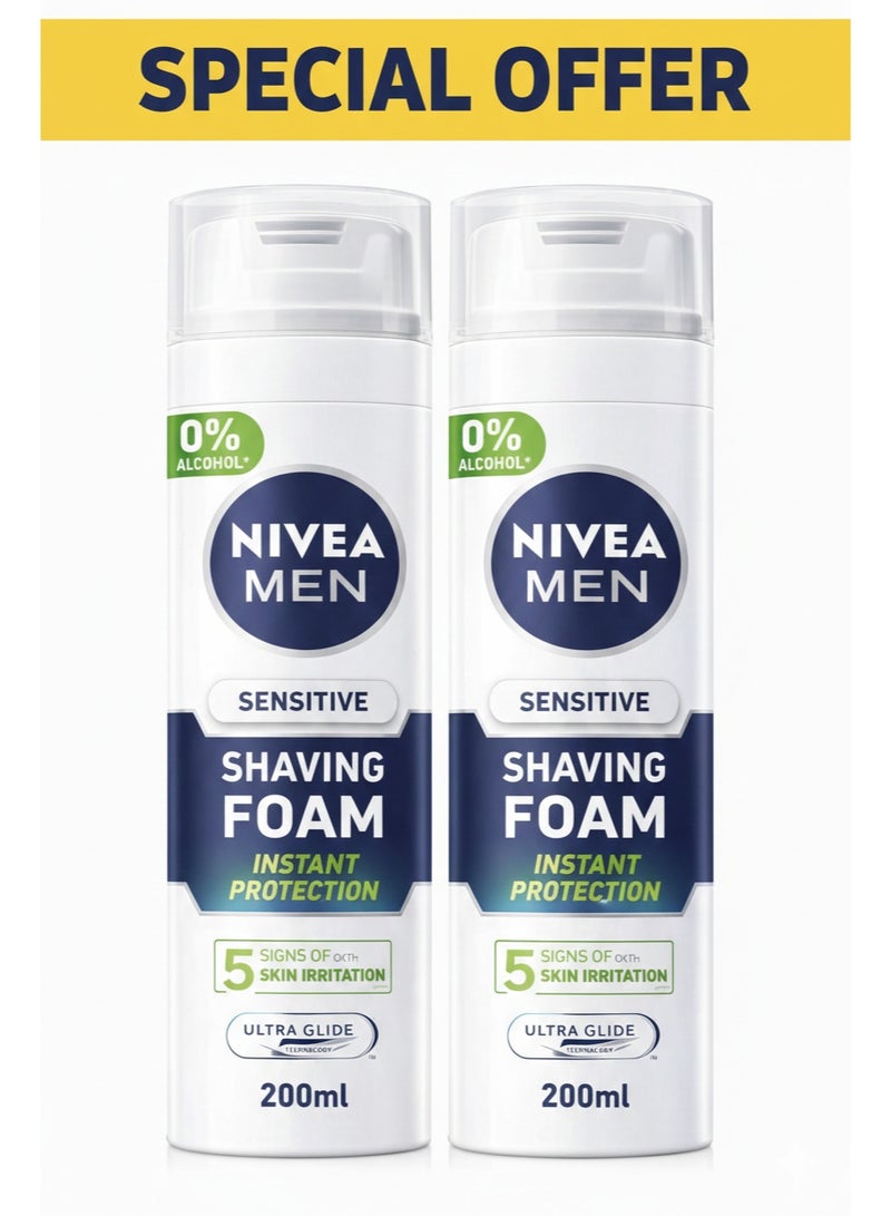 Nivea Shaving Foam Sensitive Chamomile And Hamamelis Pack of 2 X (200ML) - Image 1